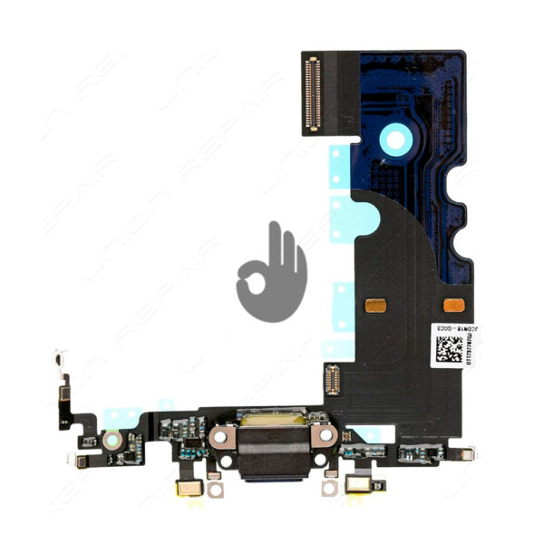 Оригинальный шлейф iPhone 8 черный разъема зарядки, синхронизации и нижних микрофонов