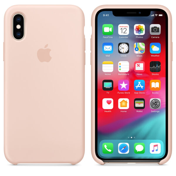Силиконовый чехол Apple iPhone X Silicone Case Pink Sand