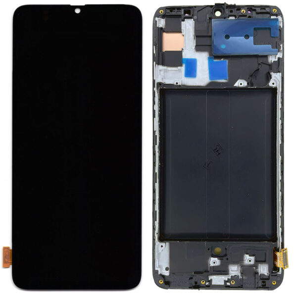 Дисплей-Samsung-A705-Galaxy-A70-с-черным-тачскрином-OLED-с-рамкой
