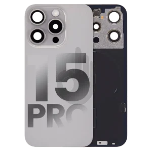 Крышка корпуса iPhone 15 Pro со стеклом камеры и магнитами | Natural Titanium