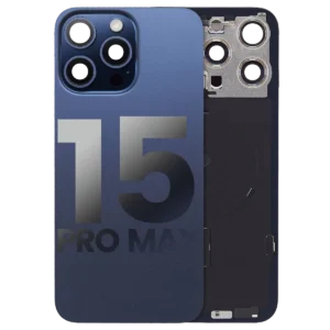 Крышка корпуса iPhone 15 Pro Max со стеклом камеры и магнитами | Blue Titanium