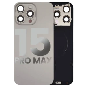 Крышка корпуса iPhone 15 Pro Max со стеклом камеры и магнитами | Natural Titanium