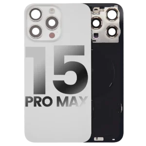 Крышка корпуса iPhone 15 Pro Max со стеклом камеры и магнитами | White Titanium